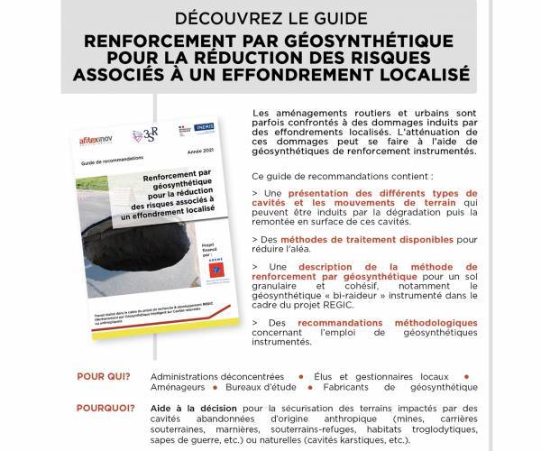 Découvrez le guide de recommandations : Renforcement par géosynthétique pour la réduction des risques associés à un effondrement localisé